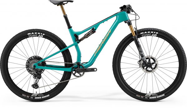 Велосипед 29″ Merida Ninety-six RC 9000 Metallic Teal (Black/Gold) 2021